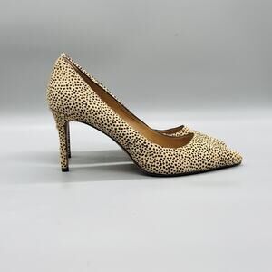 Banana Republic Shoes Womens 10 Beige Calf Hair Leopard Pumps Pointed Toe Heel